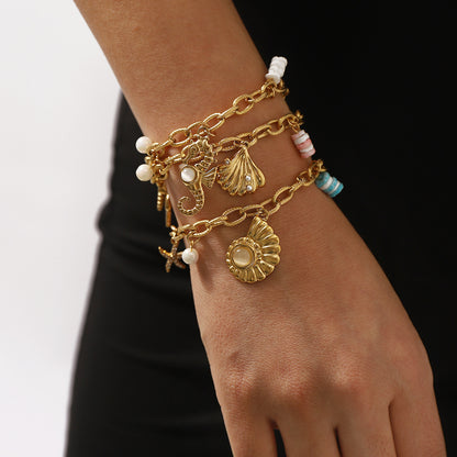 Irregular circle pendant bracelet