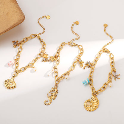 Irregular circle pendant bracelet