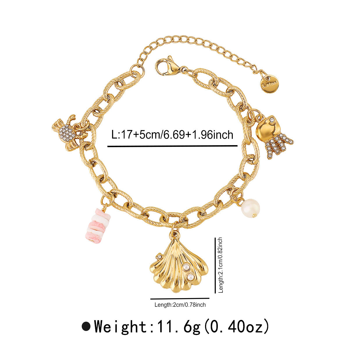 Irregular circle pendant bracelet