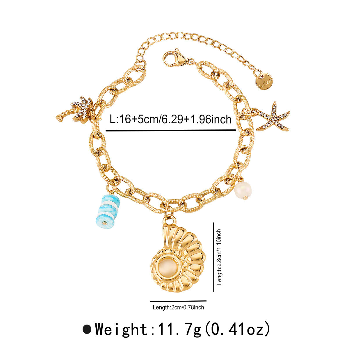 Irregular circle pendant bracelet