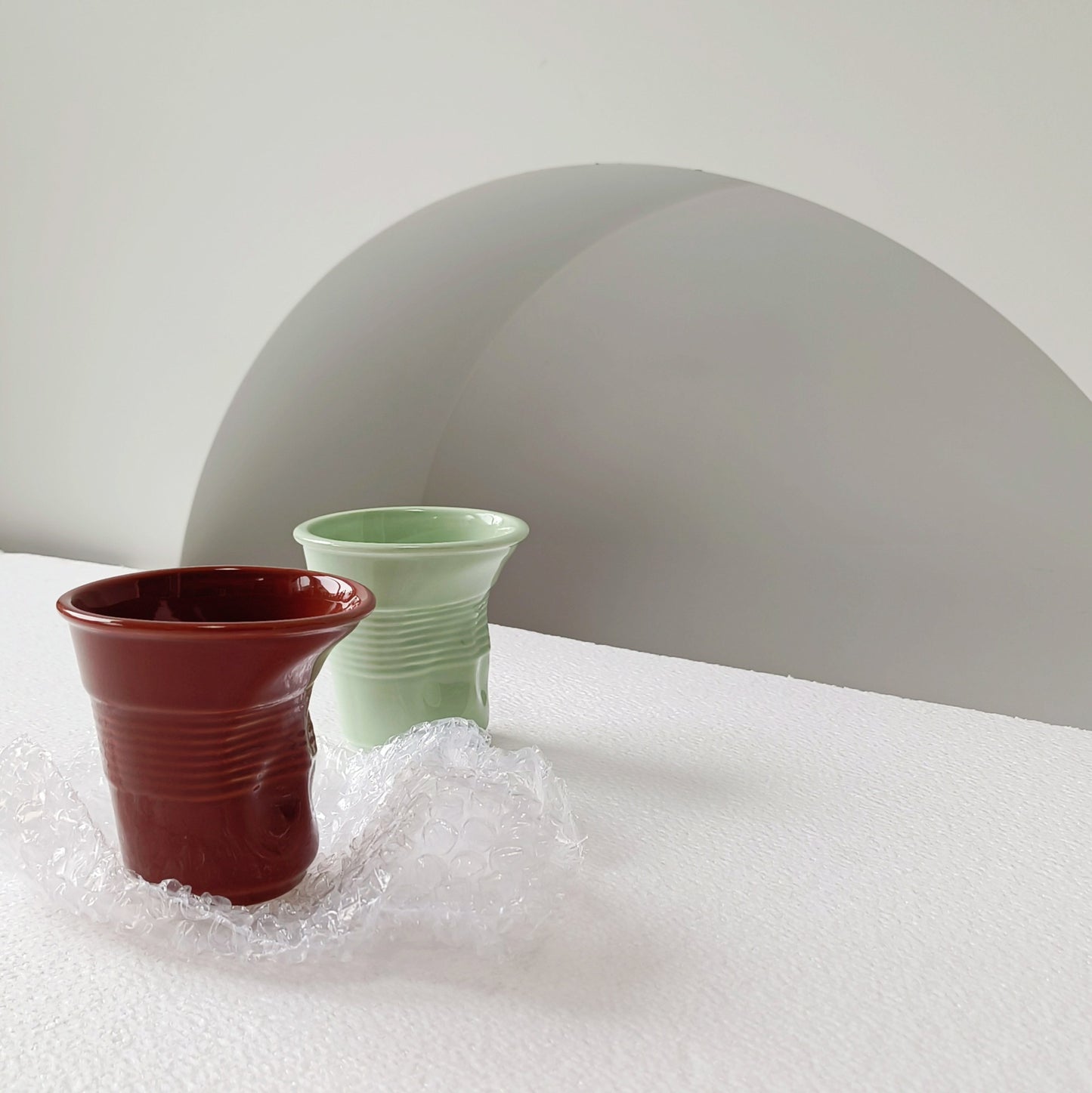 Irregular French ceramic mugs