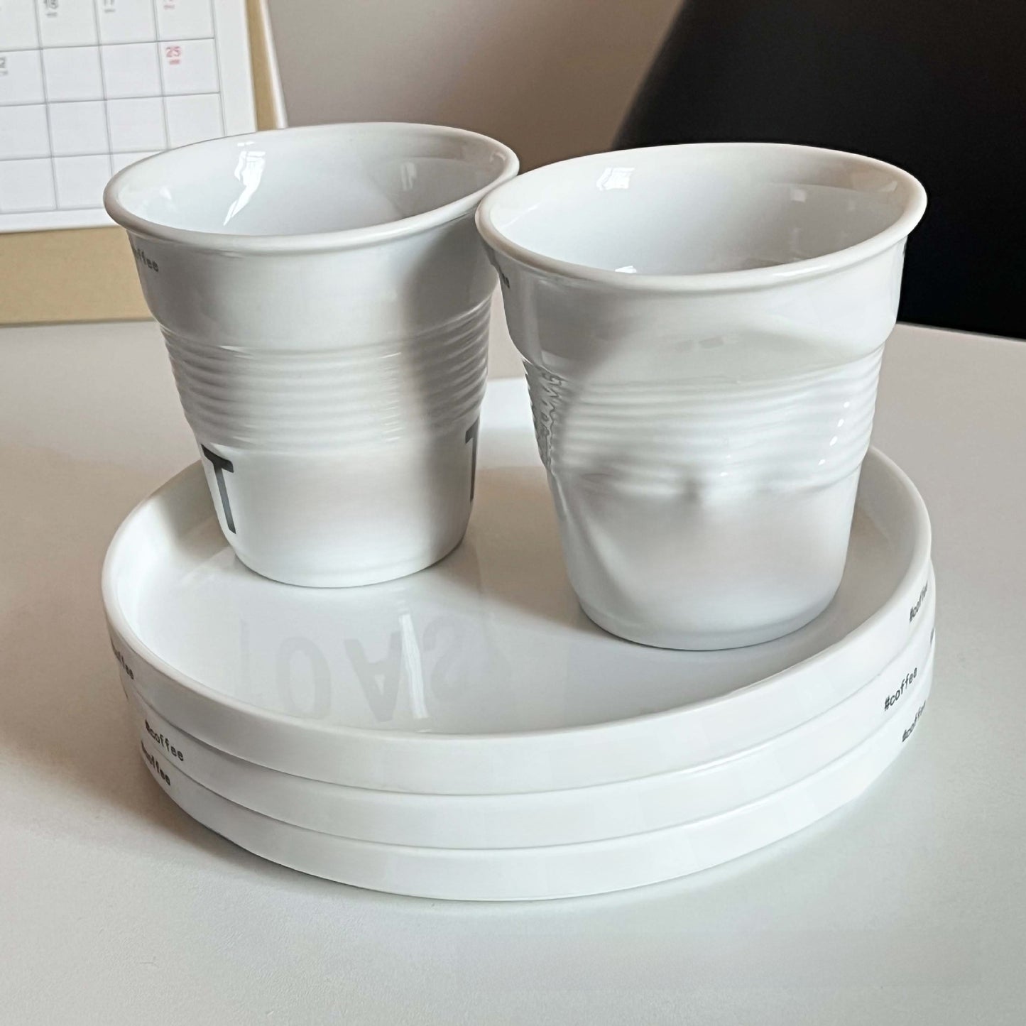 Irregular French ceramic mugs