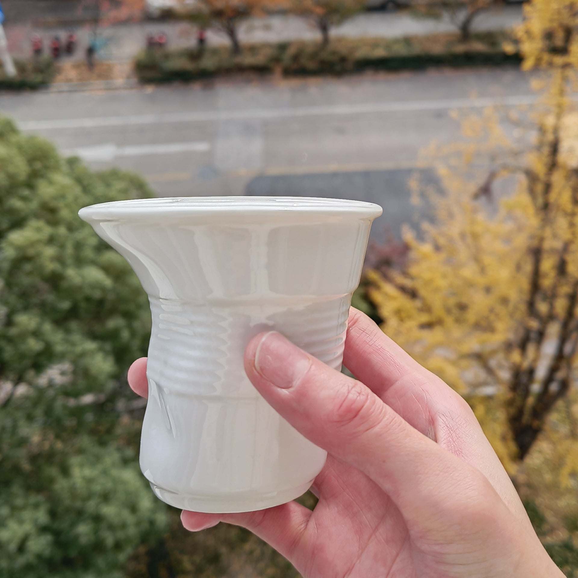 Irregular French ceramic mugs