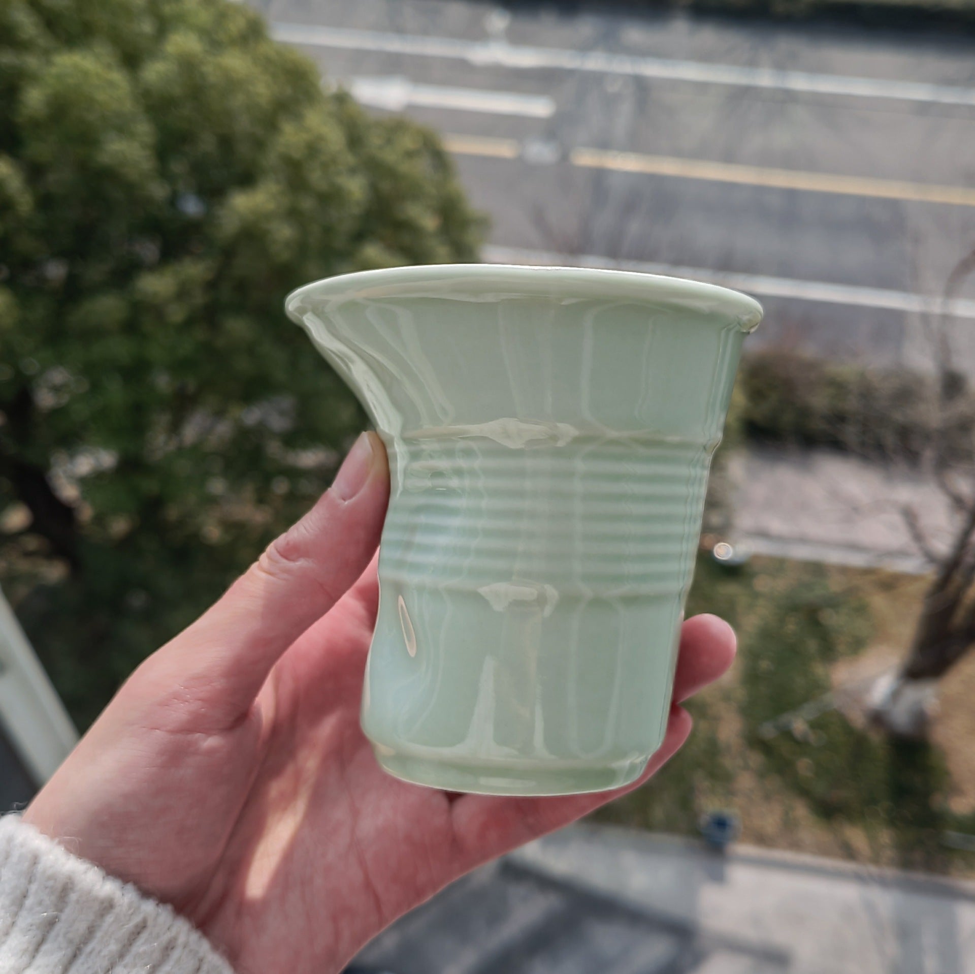 Irregular French ceramic mugs