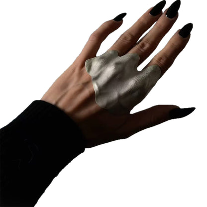 Irregular Geometric Electroplated Finger Ring