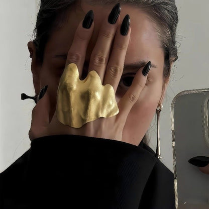 Irregular Geometric Electroplated Finger Ring