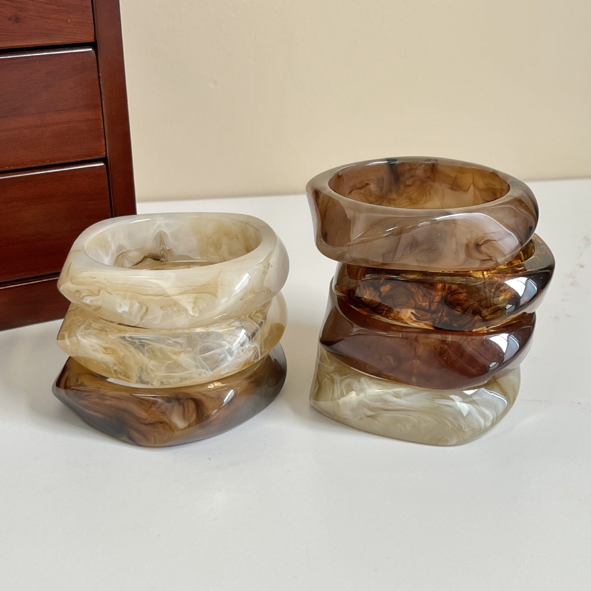 Irregular Geometric Resin Bracelet for Women