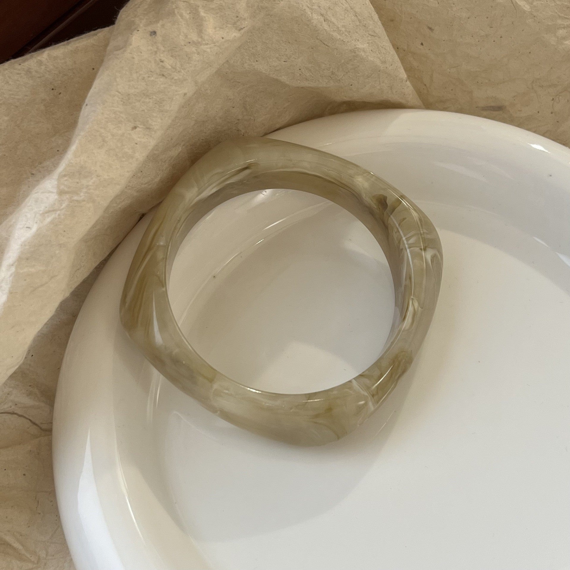 Irregular Geometric Resin Bracelet for Women