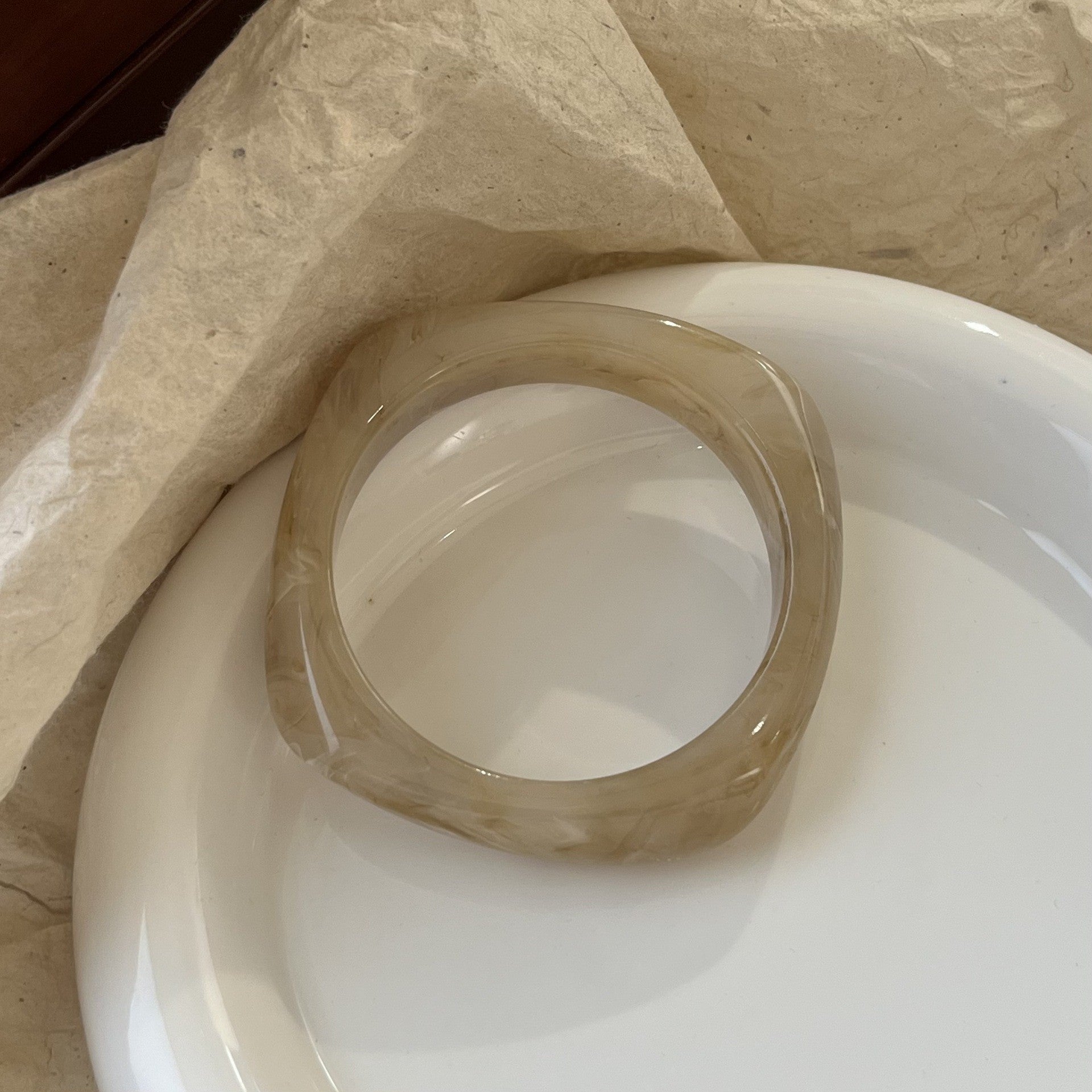 Irregular Geometric Resin Bracelet for Women