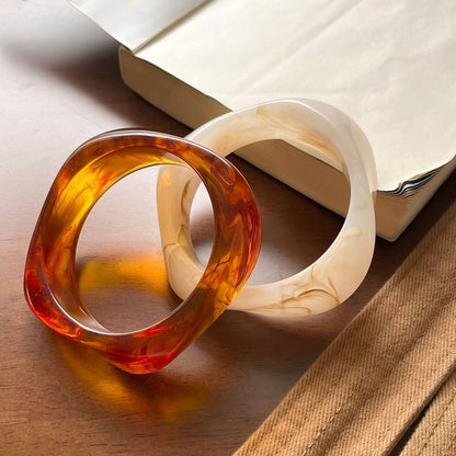 Irregular Geometric Resin Bracelet for Women