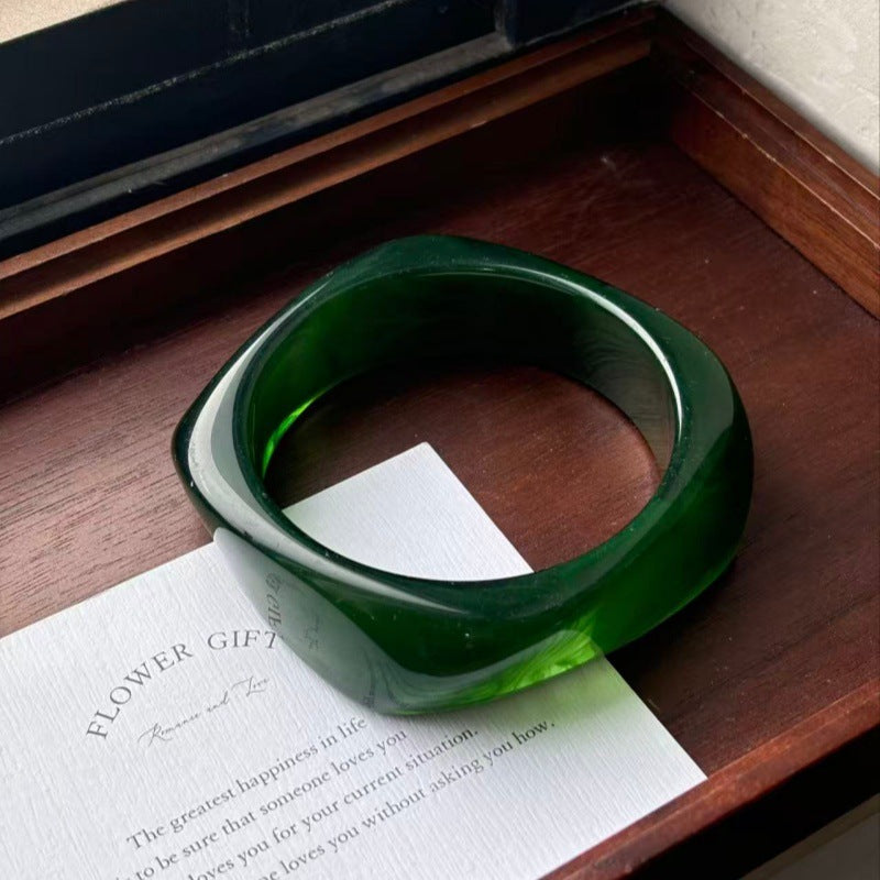 Irregular Geometric Resin Bracelet for Women