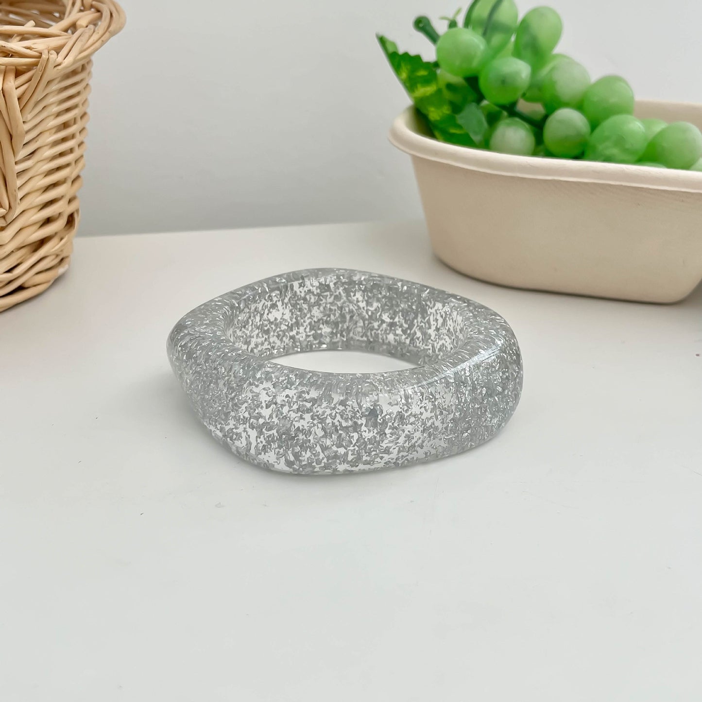 Irregular Geometric Resin Bracelet for Women