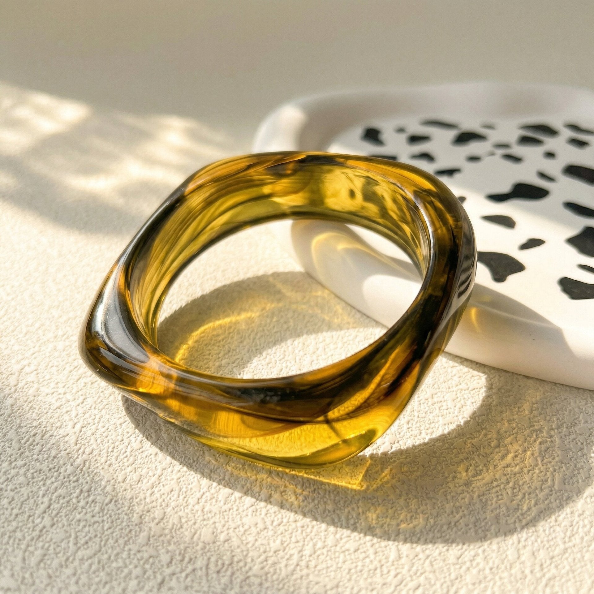 Irregular Geometric Resin Bracelets with Gradient Pattern