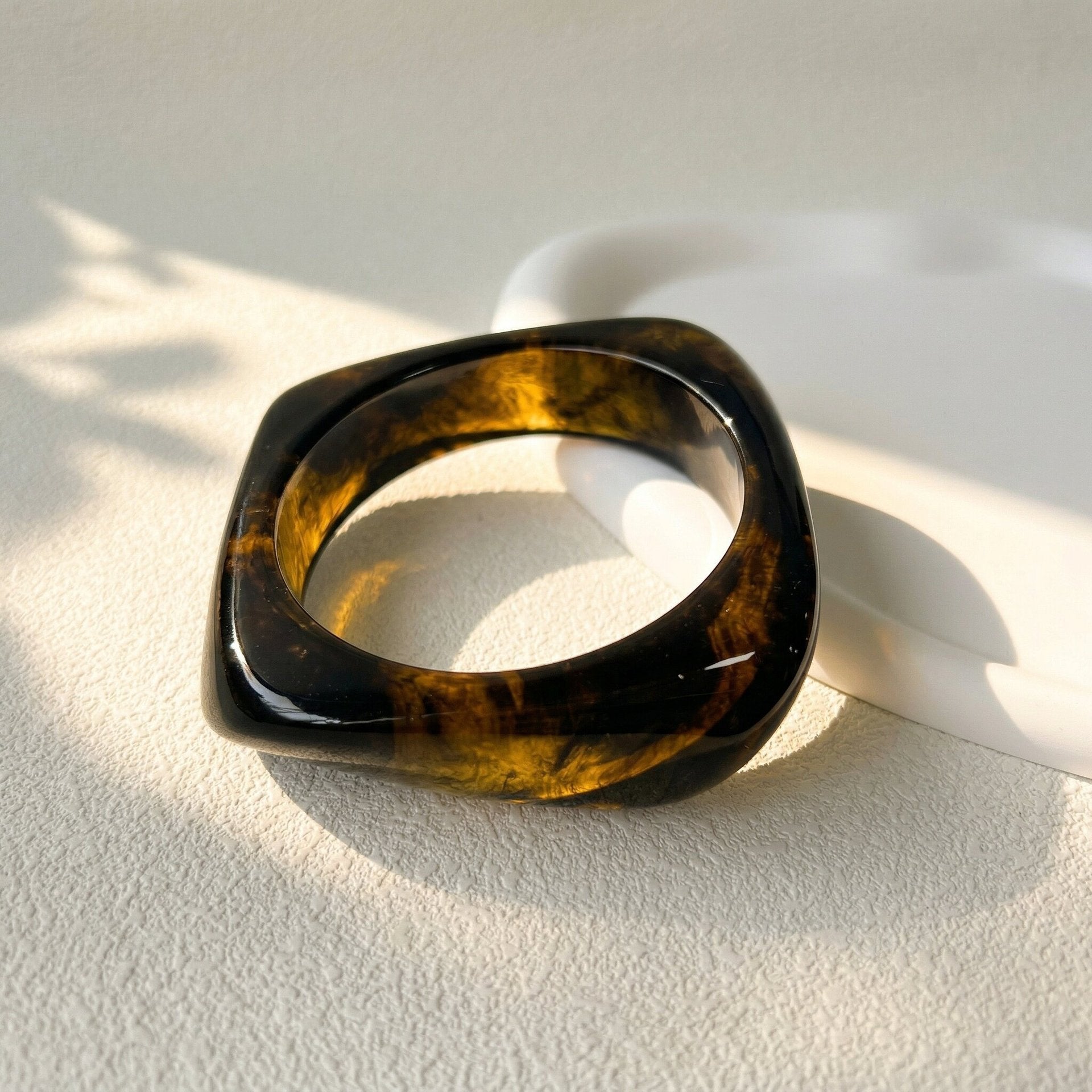 Irregular Geometric Resin Bracelets with Gradient Pattern