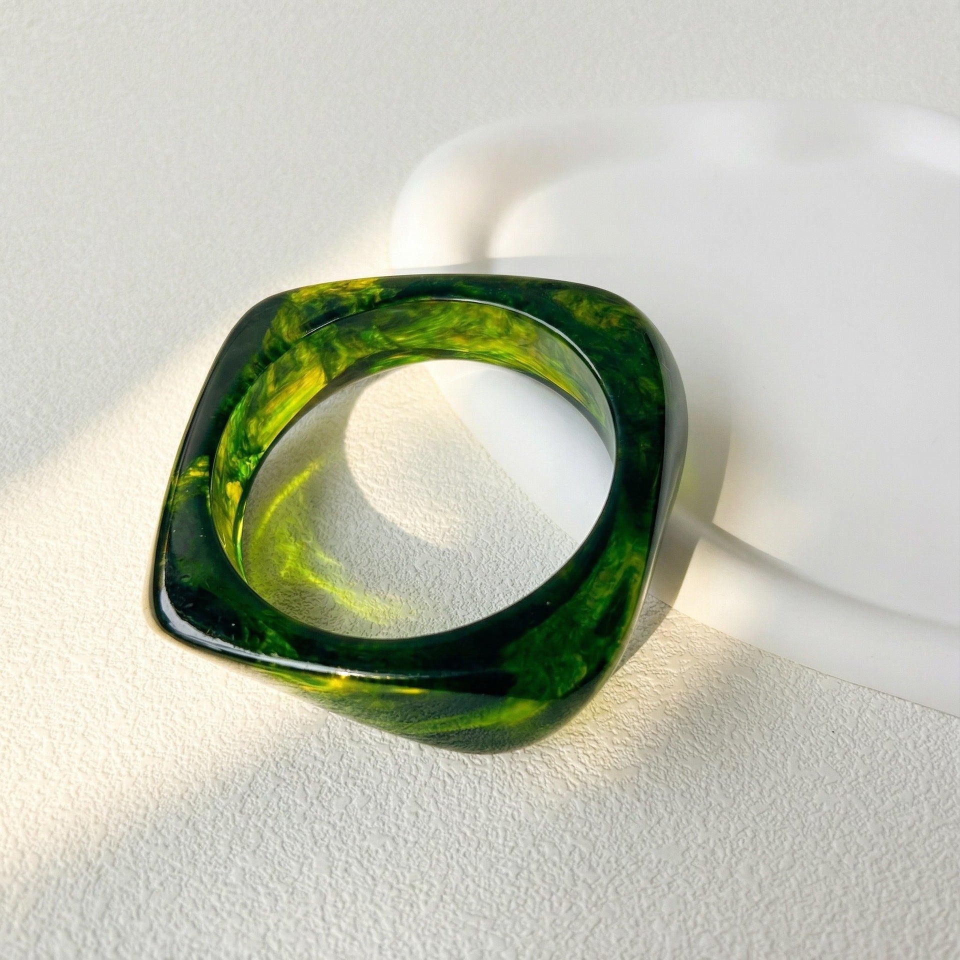 Irregular Geometric Resin Bracelets with Gradient Pattern