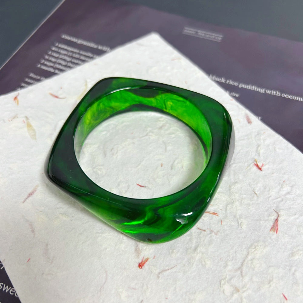 Irregular Geometric Resin Bracelets with Gradient Pattern