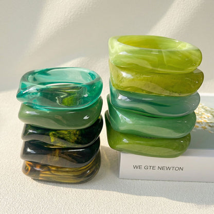 Irregular Geometric Resin Bracelets with Gradient Pattern