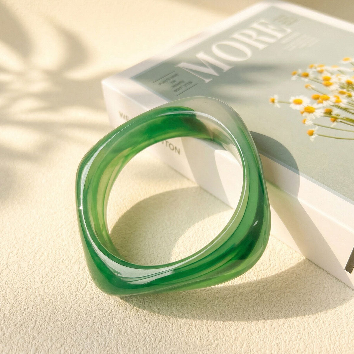 Irregular Geometric Resin Bracelets with Gradient Pattern