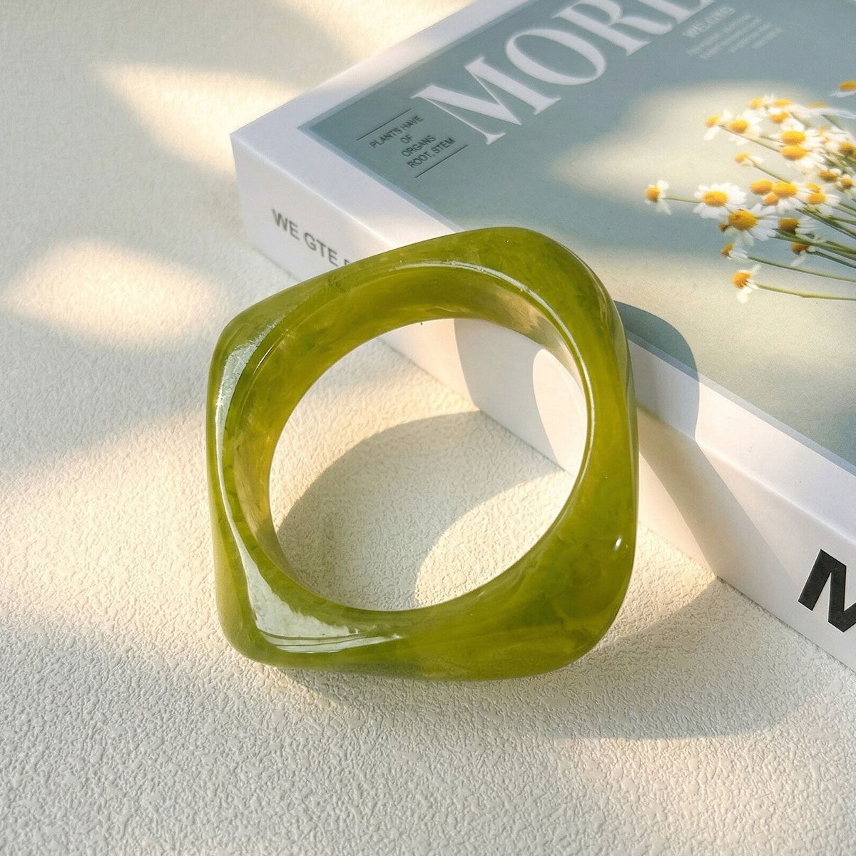 Irregular Geometric Resin Bracelets with Gradient Pattern