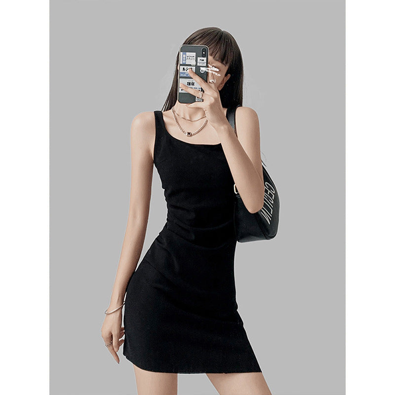 Irregular halter body-hugging dress