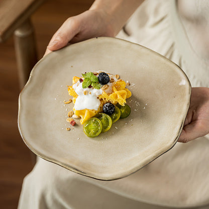 Irregular Kiln Glaze Ceramic Plate