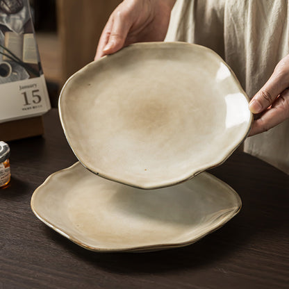 Irregular Kiln Glaze Ceramic Plate