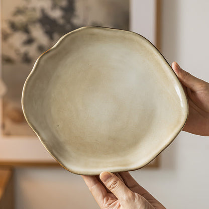 Irregular Kiln Glaze Ceramic Plate