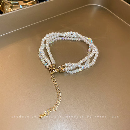 Irregular Pearl T-shaped Buckle Bracelet