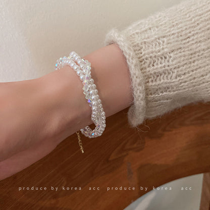 Irregular Pearl T-shaped Buckle Bracelet