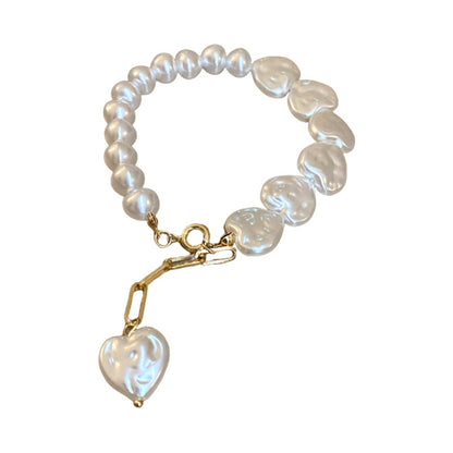 Irregular Pearl T-shaped Buckle Bracelet