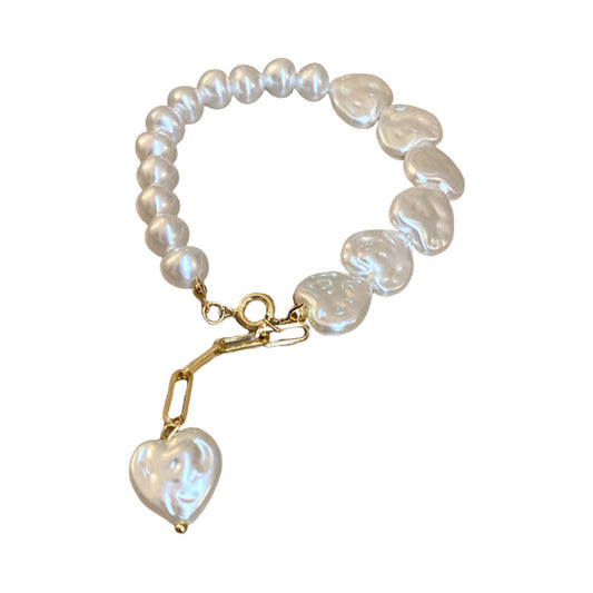 Irregular Pearl T-shaped Buckle Bracelet