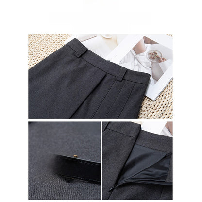 Irregular pleated midi skirt