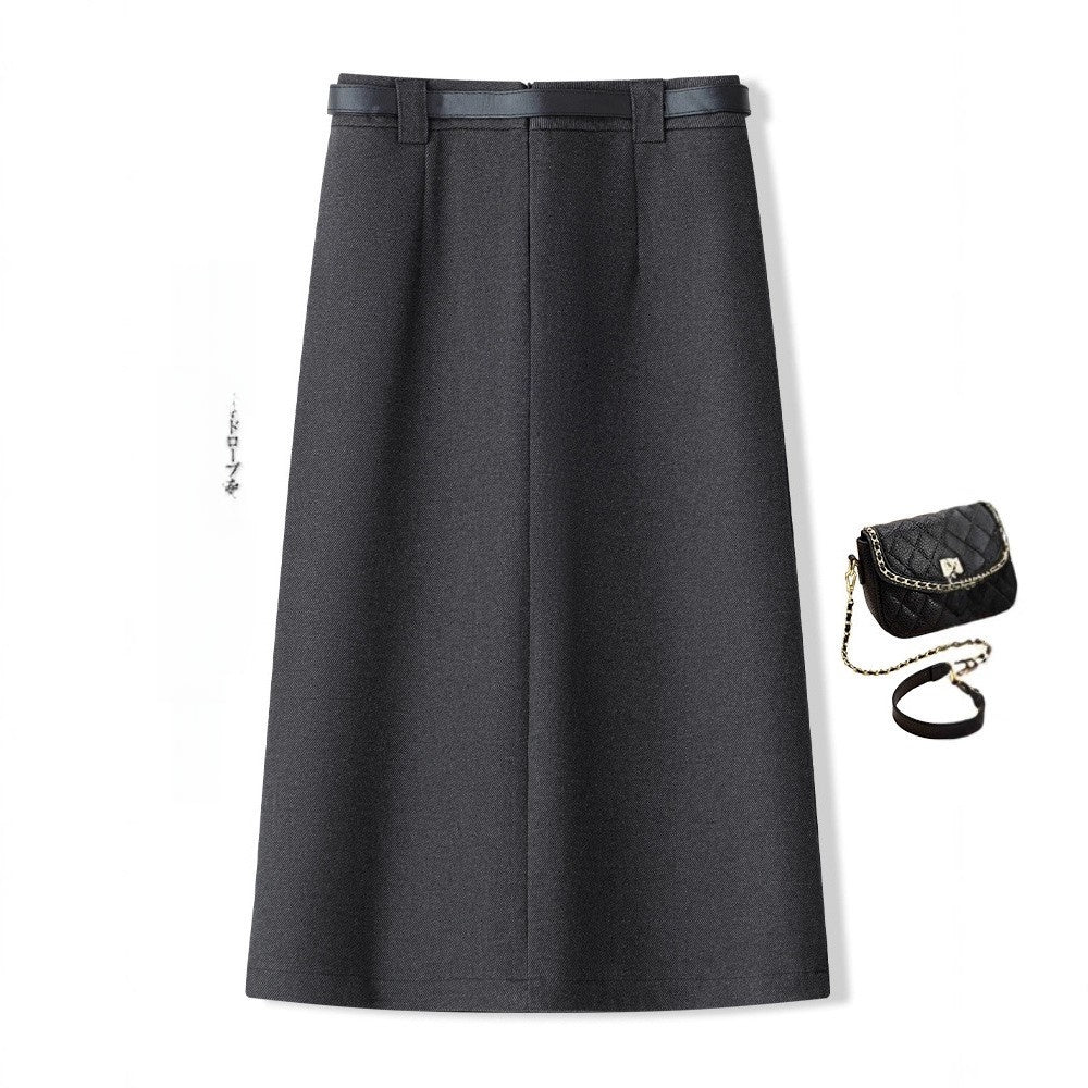 Irregular pleated midi skirt