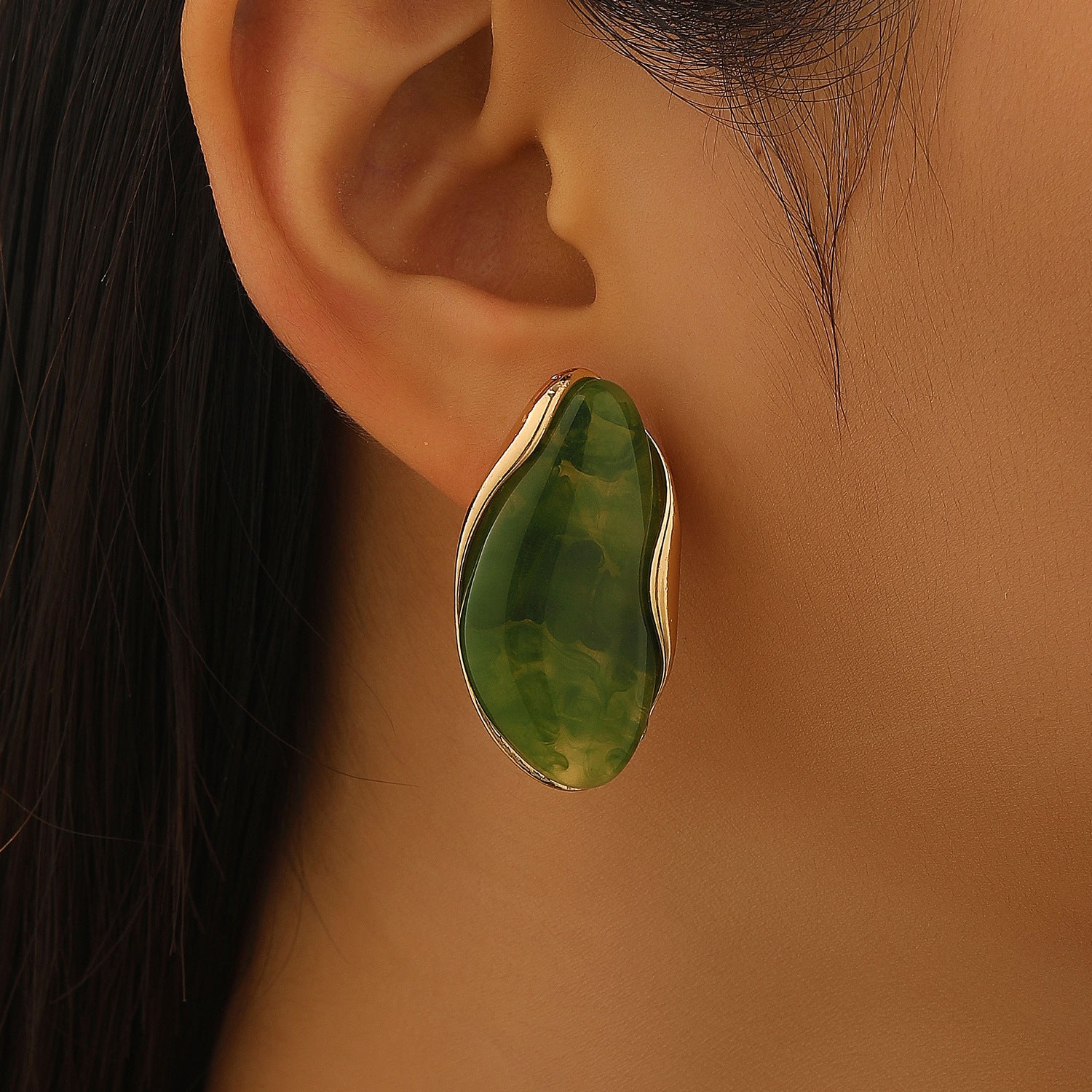 Irregular Resin Earrings and Rings