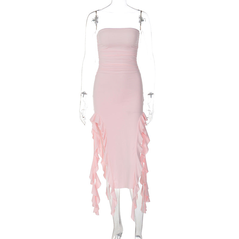 Irregular-shaped women's corseted dress