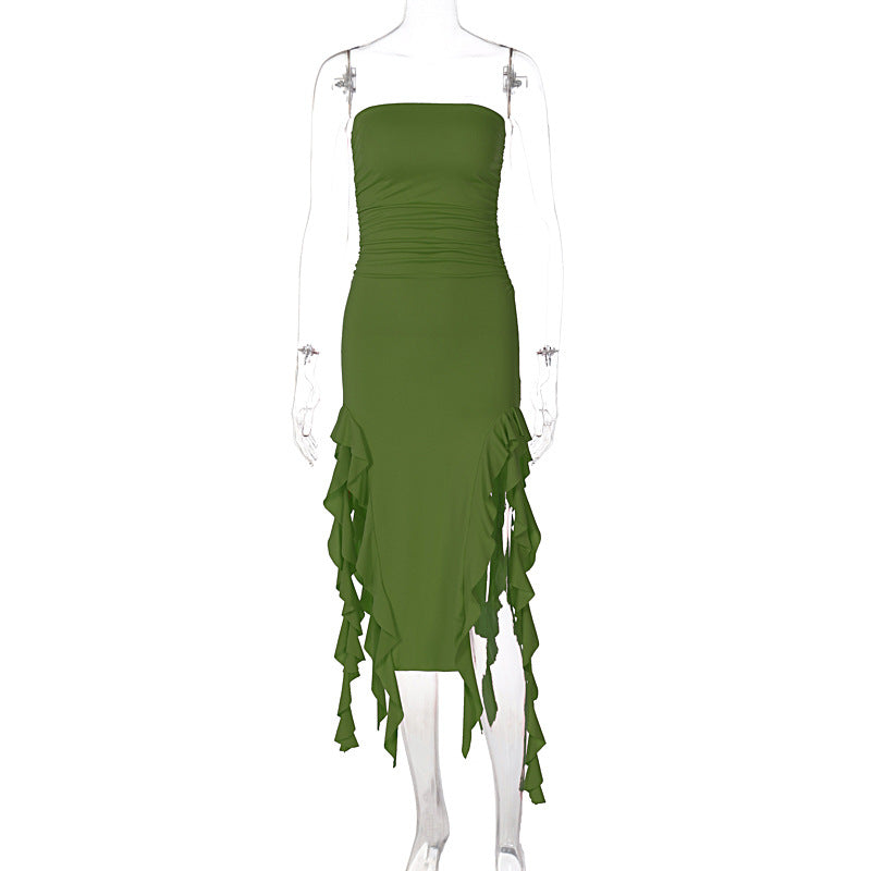 Irregular-shaped women's corseted dress