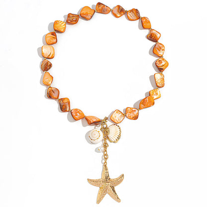 Irregular starfish shell necklace