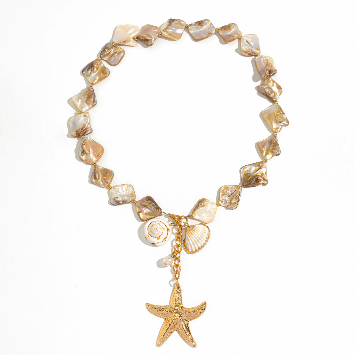 Irregular starfish shell necklace