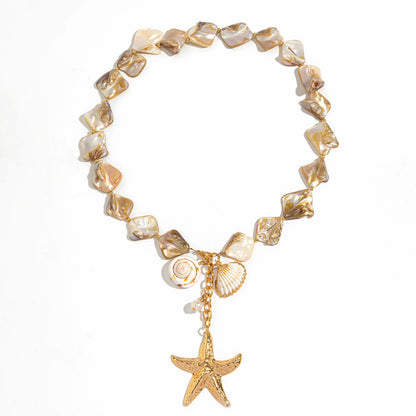Irregular starfish shell necklace