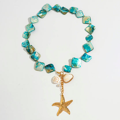 Irregular starfish shell necklace