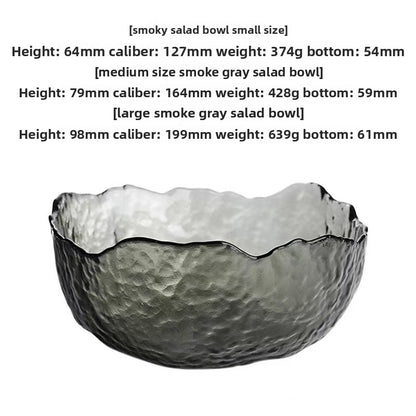 Irregular transparent colored glass bowl