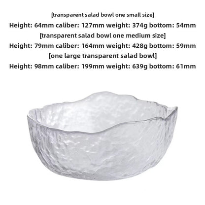 Irregular transparent colored glass bowl