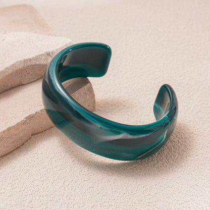 Irregular Wave Resin Open Bracelet