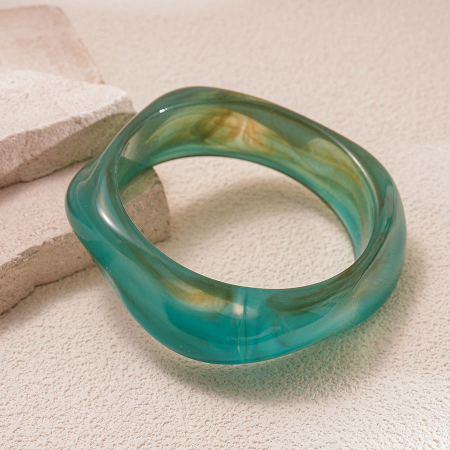 Irregular Wave Resin Open Bracelet