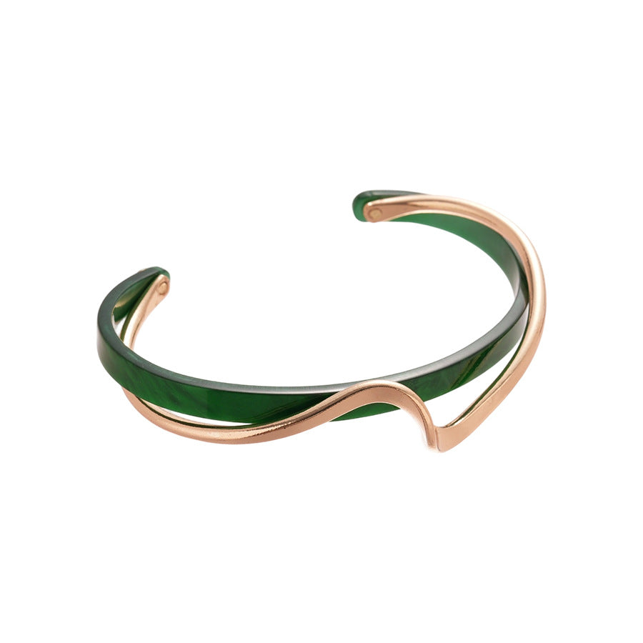Irregular Wave Resin Open Bracelet