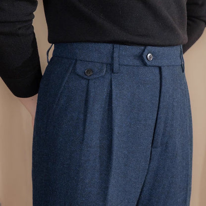 Italian Herringbone Mens Cropped Pants