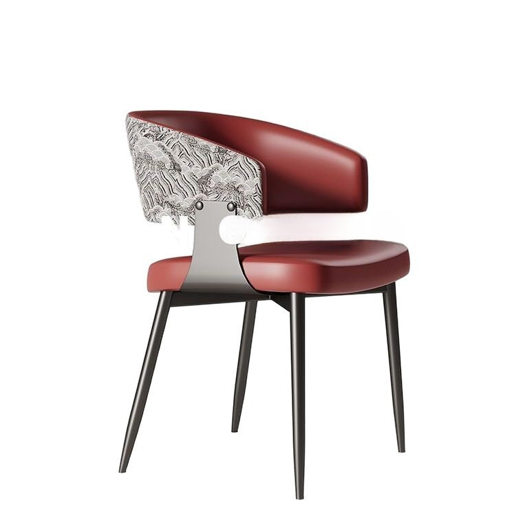 Italian Minimalist Dining Chair with Floral Design