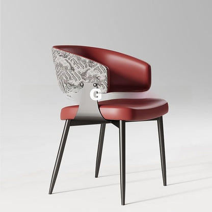 Italian Minimalist Dining Chair with Floral Design