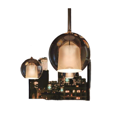 Italian minimalist glass multi-head LED chandelier