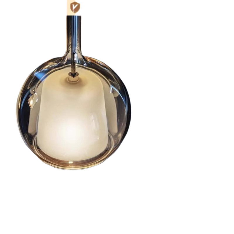 Italian minimalist glass multi-head LED chandelier